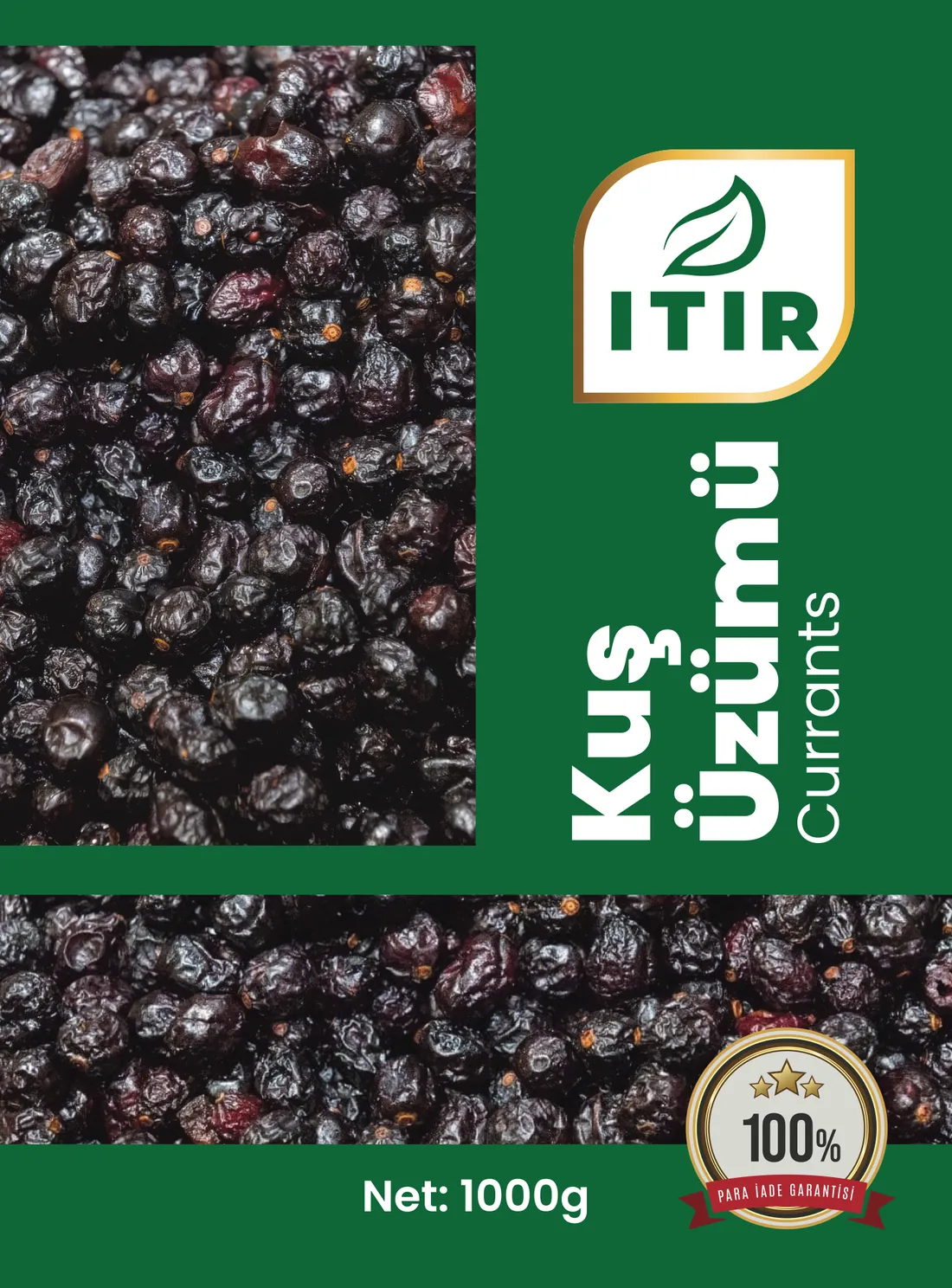 Itır Kuş Üzümü ambalajı – 1000 g